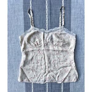 Y2K AE Babydoll Cami 100% Silk American Eagle Sz 2 Small Cottage